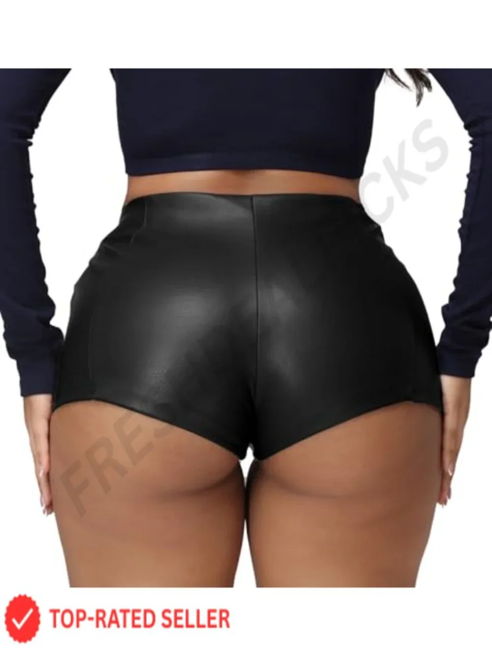 Faux Leather High Waist Stretch Skinny Mini Shorts Hot Pants Club Wear